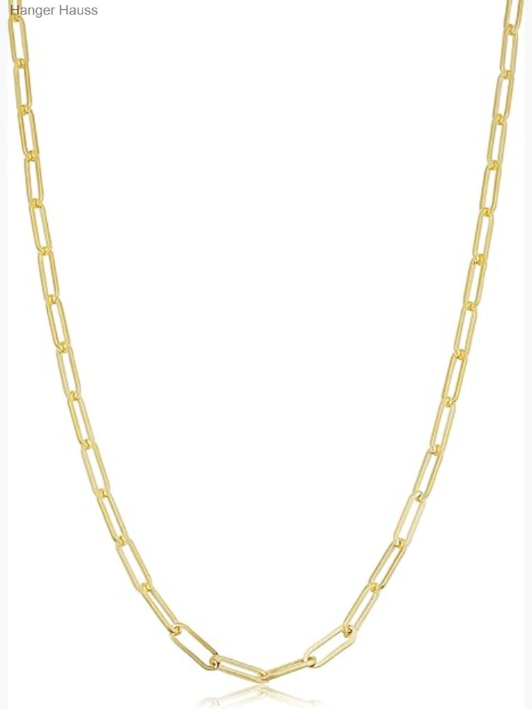 Minimalist Paperclip Chain Necklace, 14k Gold-Filled 2.5mm Link